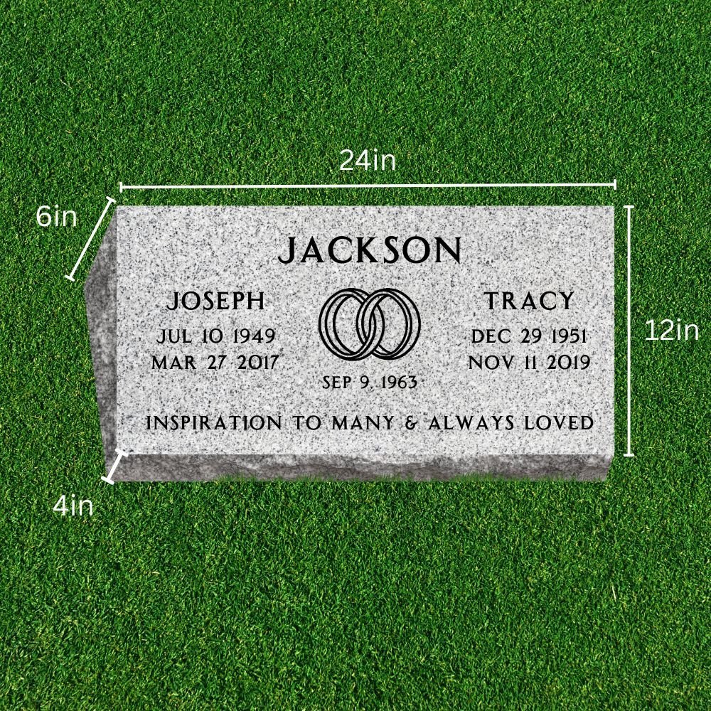 Companion - Bevel (Pillow) Grave Marker with Symbol - (24 x 12 x 6-4 in) - Image 2