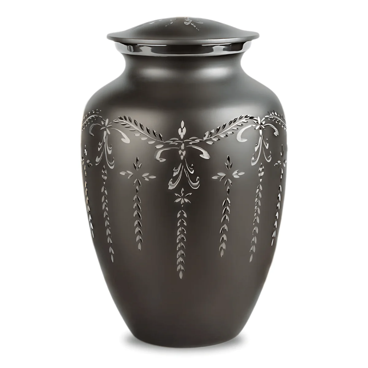 Fancy Flourish Cremation Urn - Aluminum