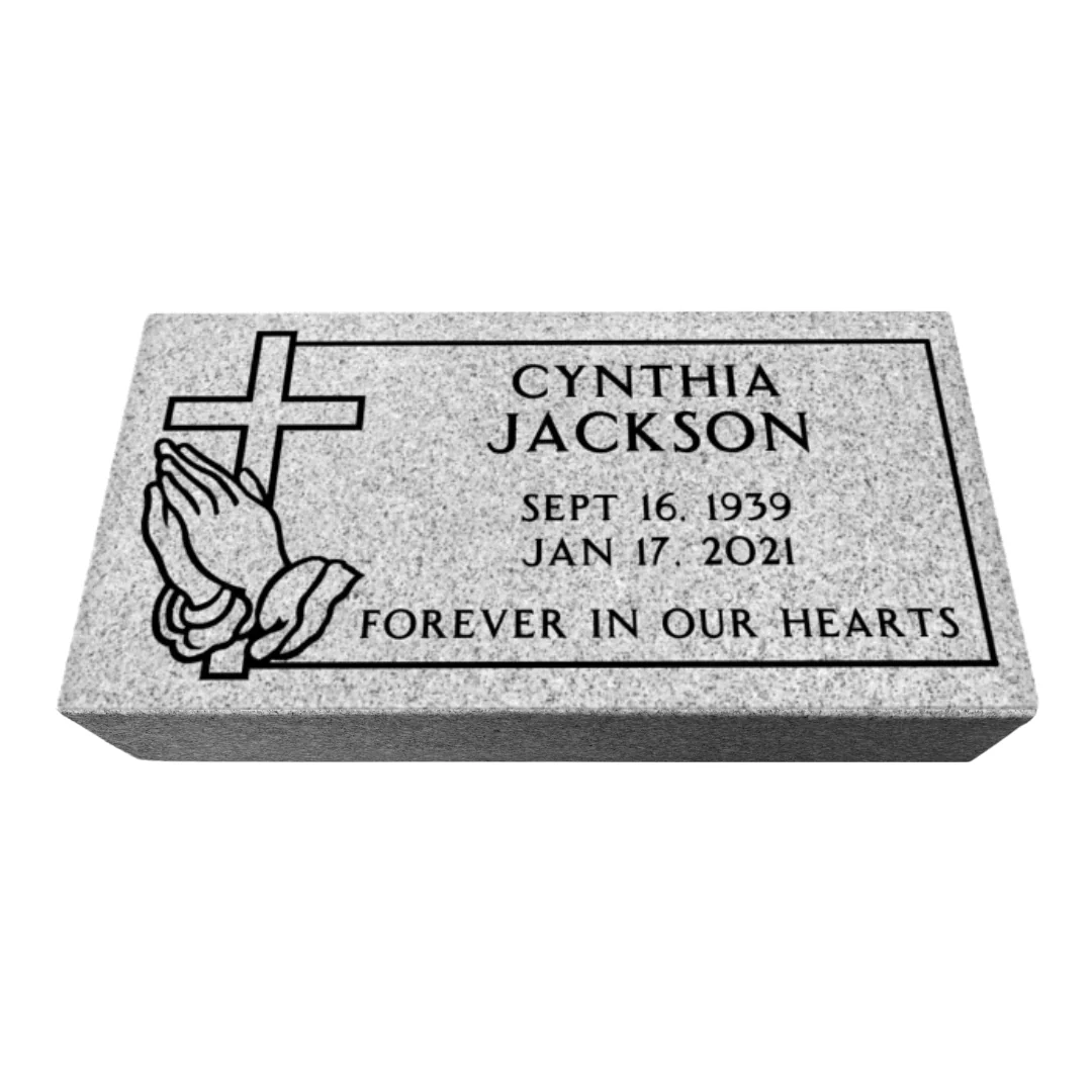 Flat Headstone Marker with Border - (24 x 12 x 4 in) - Image 5