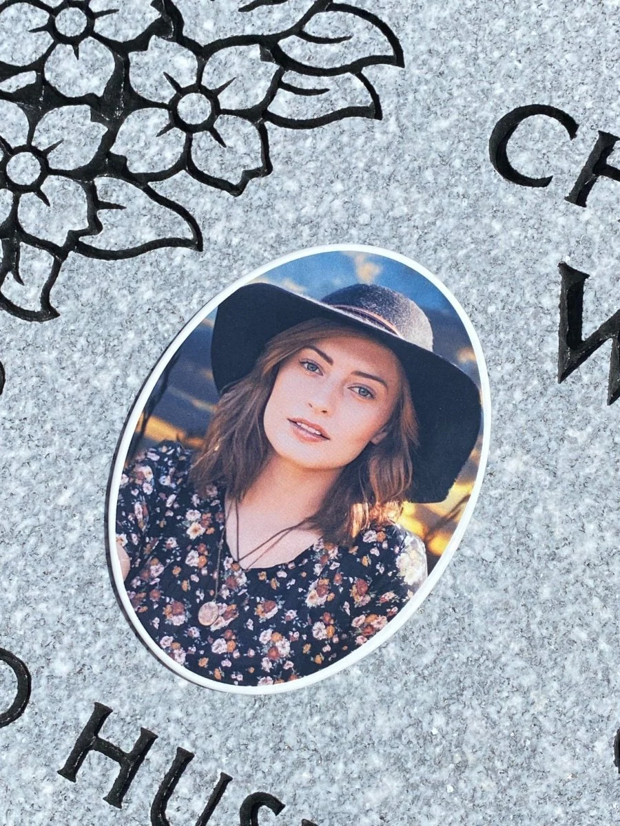 Oval Porcelain Memorial Photo - Color - Image 9