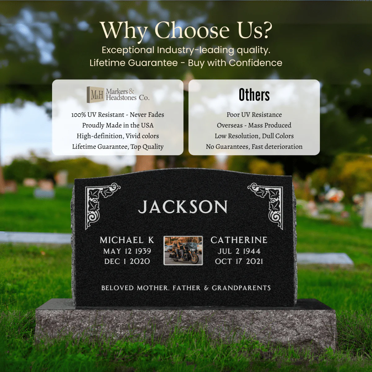 Rectangular Porcelain Memorial Photo - Color - Image 9